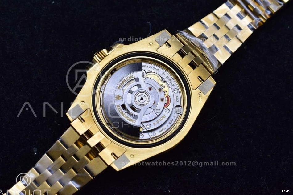 Weight VR3285 on Edition YG 1:1 II GRNR GMT Gain Bracelet Black Master CHS Dial Best Gold Jubilee 126718 Factory 0513